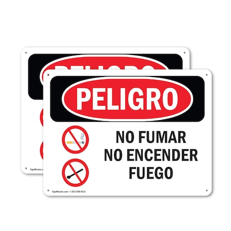 Signmission 14 in Width, Plastic, Rectangle, Spanish OS-2PACK-DS-P-1014-LS-1491